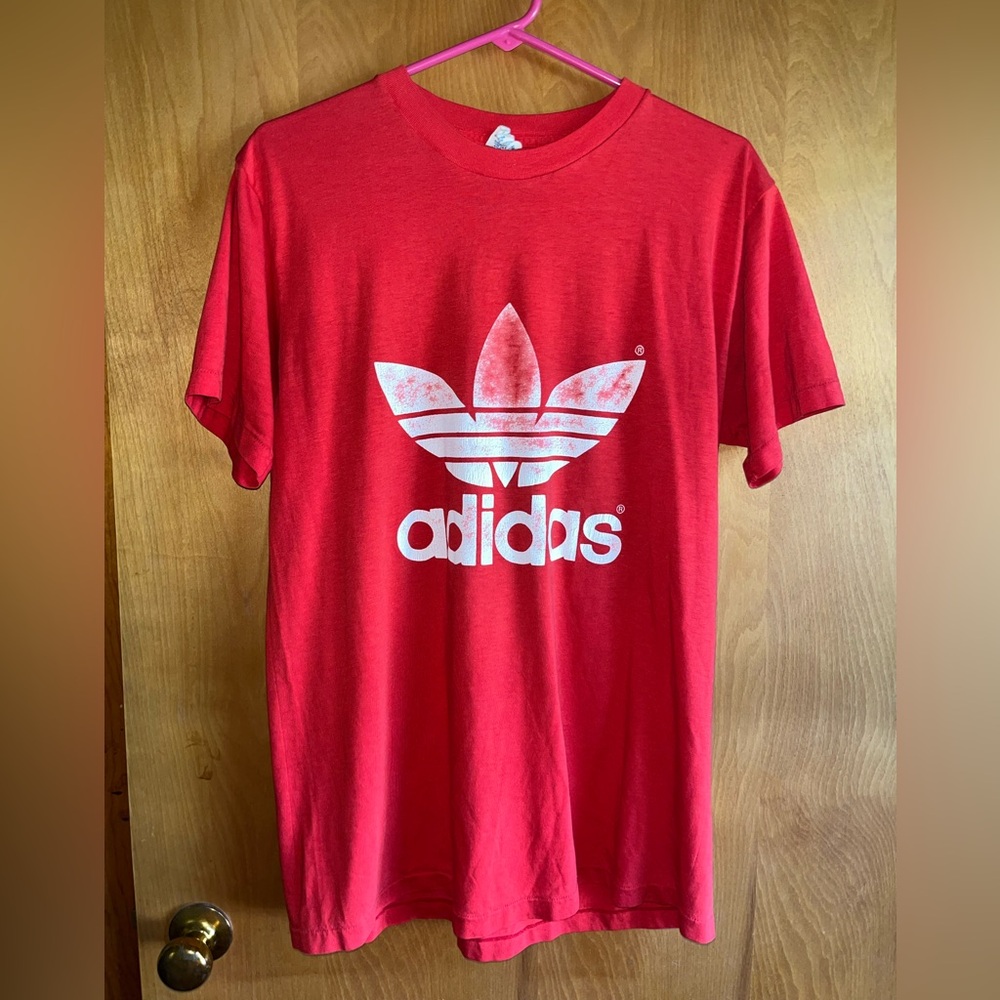 Vintage Dual Logo Adidas T Shirt